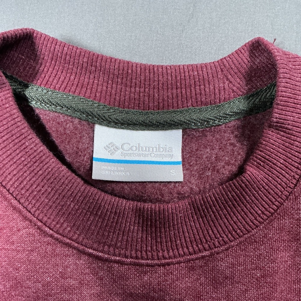 Columbia Hart Mountain II Crew Sweatshirt Mens Small Beet Red Heather AM6769-624 - Picture 7 of 11